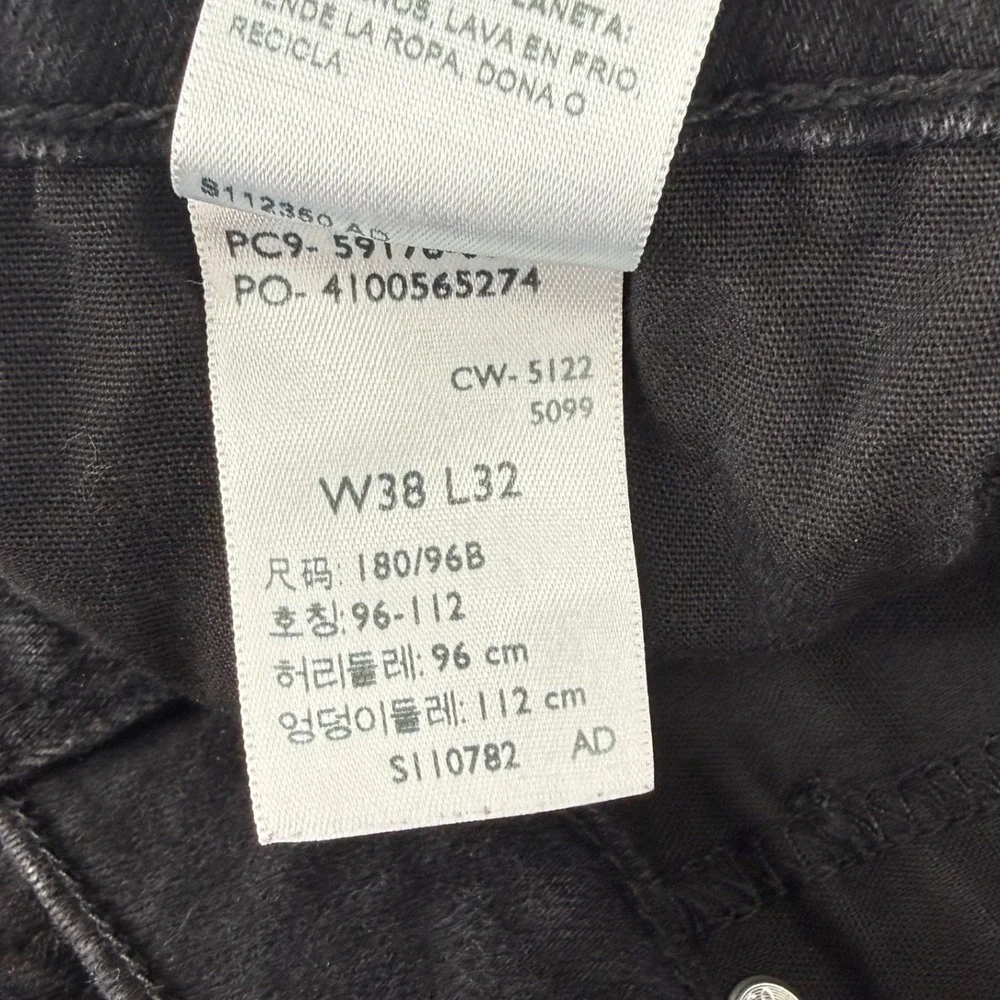 Signature by Levi Strauss & Co Mens Slim Fit Black Stretch Jeans 38x32 (36x31.5)